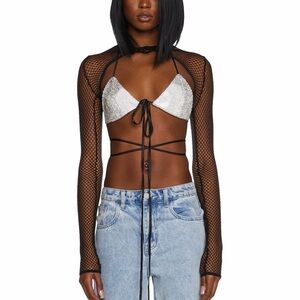 POSTER GIRL  Black fishnet shrug